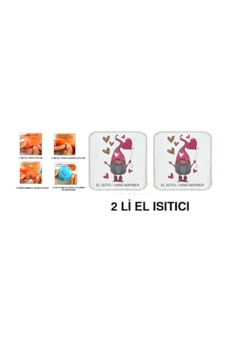 2 Adet Kalpli Noel Cücesi Cep Sobası,el Isıtıcı,sıcak Su Torbası Pvc 10x9,5cm Beyaz