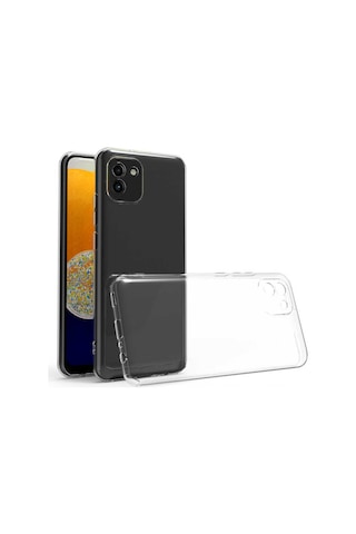 Zore Galaxy Uyumlu A03 Kılıf Msra Süper Silikon Kapak - Renksiz Renksiz