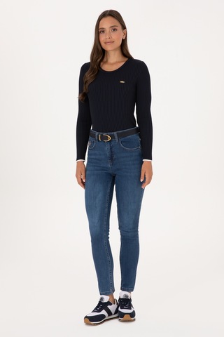 U.S. Polo Assn. Kadın Koyu Mavi Skinny High Waist Fit Jean Pantolon 50317616-DN0023