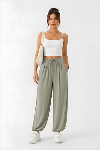 Lili Woman Kadın Soft Flow Beli Lastikli Relax Fit Şalvar Pantolon K.4320 Olive