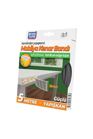 Boss Tape Yapışkanlı Gri Masa Mobilya Kenar Bandı