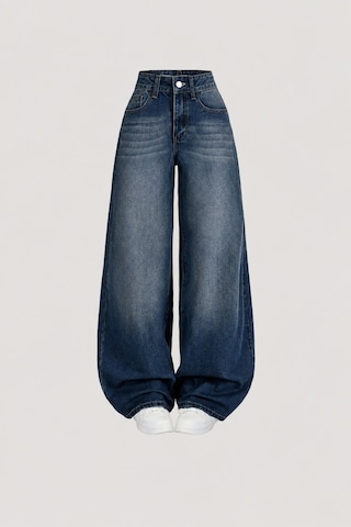 J&kstores Baggy Salaş Pocket Bol Paça Retro Görünümlü Jean Pantolon Yeşil Tint