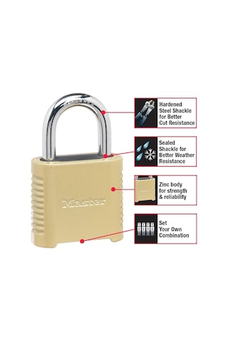 Master Lock 875d Ağır İş Dış Mekan Kombinasyon Kilidi, 5 Cm Geniş