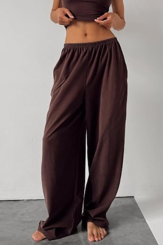 Kahverengi Geniş Paça Basic Kadın Eşofman Altı Mg2553 Kahverengi