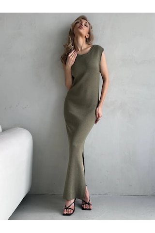 Soleya Açık Sırtlı Uzun Örgü Elbise 317943173