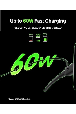 Belkin CAB003BT2MBK Boostcharge USB to USB-C Kablo 2 M Siyah