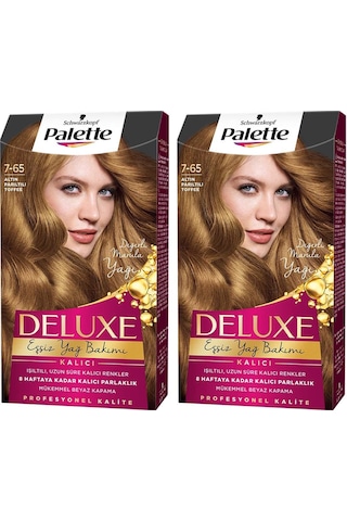 Palette Deluxe 7 - 65 Altın Parıltılı Toffee X 2 Adet Saç Boyası