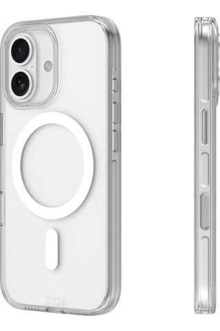 Apple Uyumlu iPhone 17 Kılıf M-safe Şarj Özellikli Şeffaf Youngkit Crystal Shield Serisi Kapak Şeffaf Şeffaf