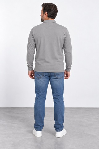 Bihan Store Erkek Gömlek Yaka Cepli Battal Sweat Y26-2030-gri