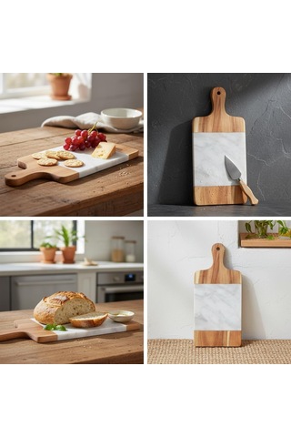 Lexroo Akasya Mermer Sunumluk 33x13 Cm Çok Renkli