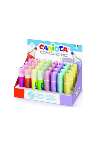 Carioca Pastel+Fosforlu Işaretleme Kalemi 32Li Stand 8 Renk