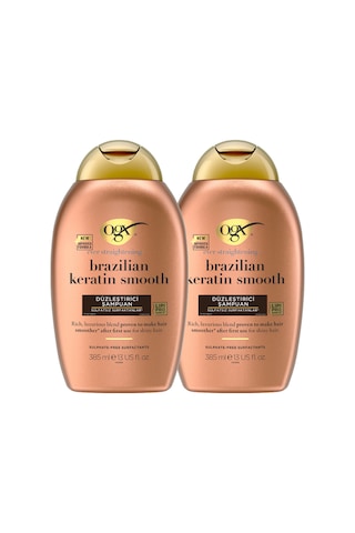 OGX Brazilian Keratin Smooth Düzleştirici Sülfatsız Şampuan 385 ml x2