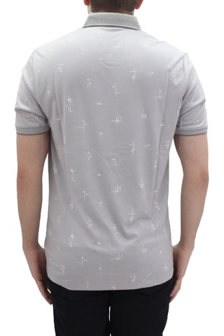 Santa Dmctekstil Erkek 112 Desenli Spor Kesim Rahat Kalıp Cepsiz Polo Yaka T-shirt Gri