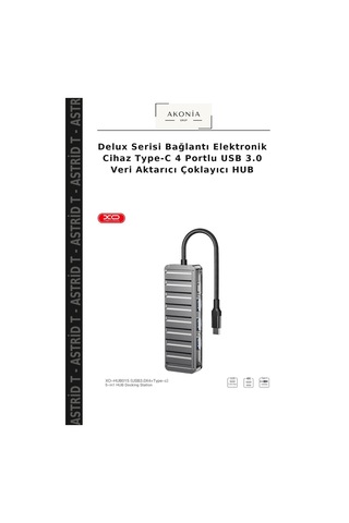 Delux Serisi Bağlantı Elektronik Cihaz Type-c 4 Portlu Usb 3.0 Veri Aktarıcı Çoklayıcı Hub