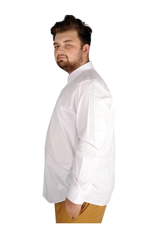 Mode Xl Büyük Beden Erkek Klasik Gömlek Likralı 20351 Beyaz 001