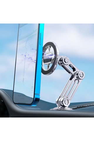Lemestar Evrensel 360 Dönebilen Güçlü Mıknatıslı Araç Telefon Tutucu - Sarsıntıya Dayanıklı GÜMÜŞ