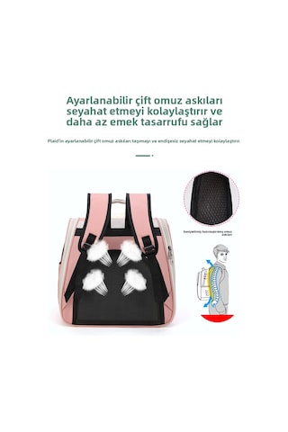 Açık Tasarımlı Seyahat Kedisi Sırt Çantası-d Mavi