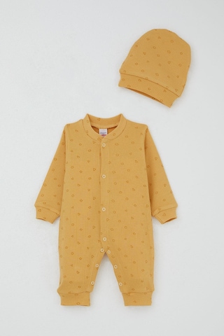 Breeze Erkek Bebek Tulum Mini Geometrikşekiller 0-6 Ay, Hardal Sarı Hardal Sarı