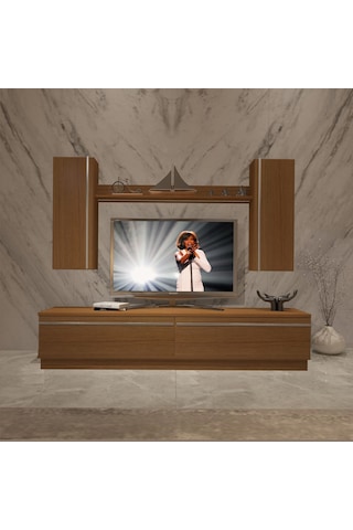 Decoraktiv Eko 5db Mdf Std Tv Ünitesi Tv Sehpası Ceviz