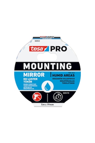 Tesa Çift Taraflı Montaj Bandı - Tesa Pro 66952 Ayna Montaj Bandı, 5m X 19mm