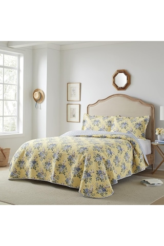 Laura Ashley Linley Yorgan Takımı, King Boyut Nevresim Takımı Sarı 96x108