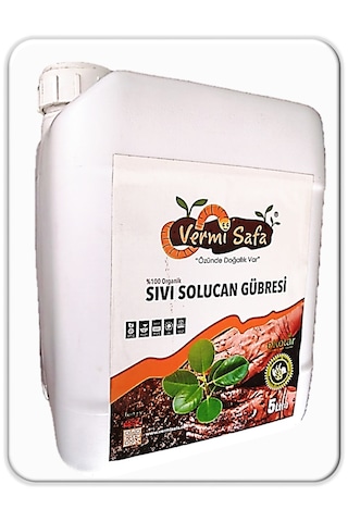 Vermisafa %100 Organik Solucan Gübresi 5 L Sıvı + 2 KG Katı