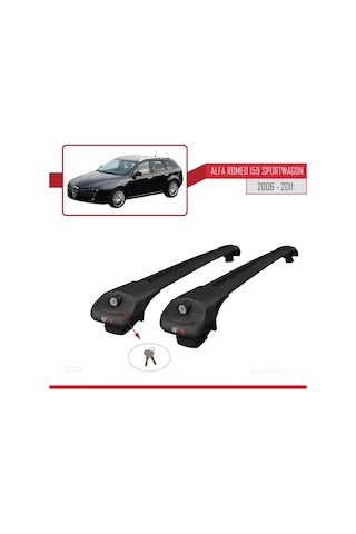 Alfa Romeo 159 Sportwagon 2006-2011 Arası İle Uyumlu Ace-1 Ara Atkı Tavan Barı Siyah