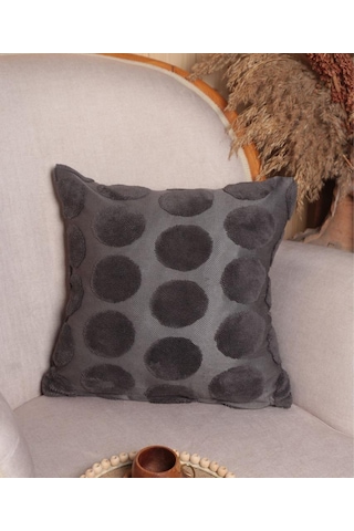 Luna Welsoft Jakarlı Dekoratif Kırlent Kılıfı 43x43 Cm - Ztluna0 Antrasit
