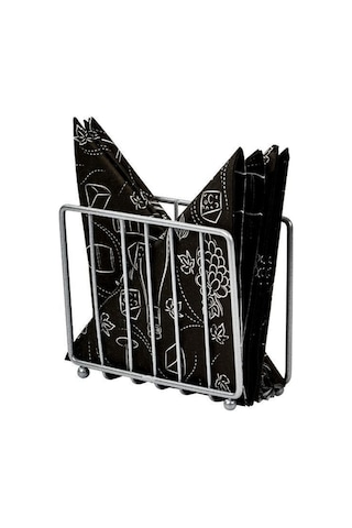 Edora Home 4'lü Gümüş Servis Sunum Seti, Peçetelik, Kağıt Havluluk, Nihale, Ekmeklik - Metal Paslanmaz