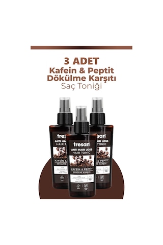 Tresan Kafein Peptit Dökülme Karşıtı Saç Toniği Tüm Saçlar İçin 125 Ml 3 Adet