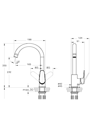 Eczacıbaşı Punto 201 Evye Mutfak Lavabo Bataryası Krom