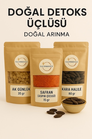 Sultanbahçe Akgünlük- Kara Halile- Safran Yerli -  Seti - Doğal Bitki Çayı