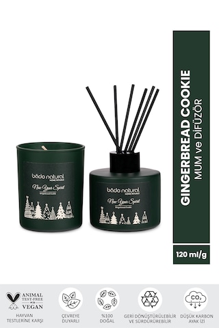 New Year Spirit Gingerbread Cookie Soya Mumu - Çubuklu Oda Kokusu