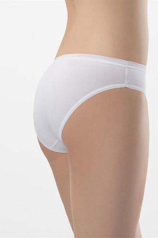 Faal 218x2 Kadın %100 Pamuk 2'li Penye Ribana Bikini Külot-beyaz Beyaz