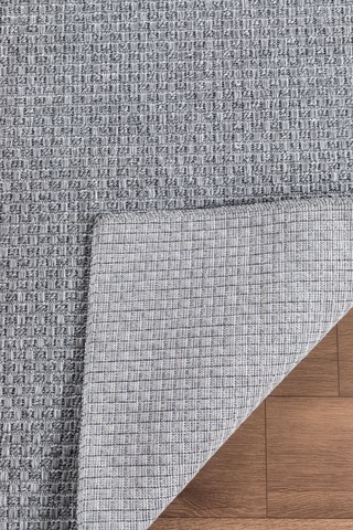 Notre Premium Kalite Kaymaz Tabanlı Doğal Yıkanabilir Kilim Oturma Odası Balkon Bahçe Mutfak Kilim-847 Gri