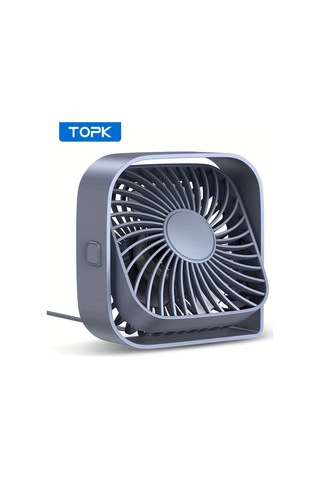 Boatshop1 Gri Topk Mini Masa Fanı 3 Hız 4 İnç Usb Taşınabilir 360 Dönebilen Sessiz Fan Ev Ofis İçin