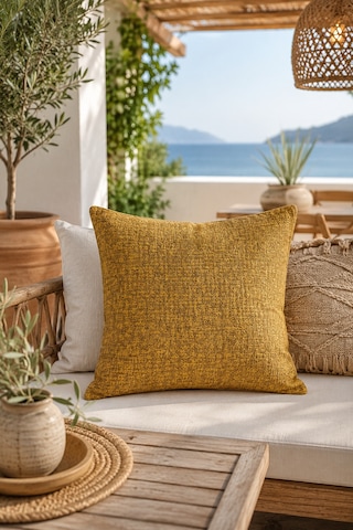 Fuly Consept Texturetone Mustard Hardal Sarısı Dokulu Kumaş Görünümlü Modern Dekoratif Kırlent Kılıfı Çok Renkli