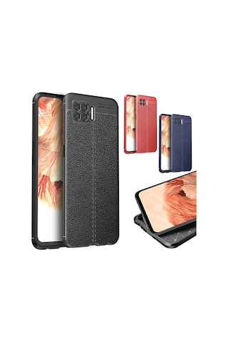 Oppo A73 Kilif Focus Deri Desen Silikon Arka Kapak 488492217