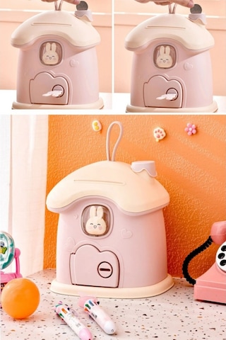 Piev Dekoratif Sevimli Anahtarlı Ev Baca Para Kumbarası