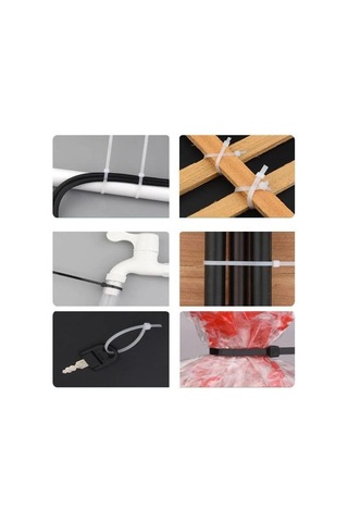 3.6x150 Mm Plastik Cırt Kelepçe 100'lü Paket Dayanıklı, Çok Amaçlı Kablo Bağı
