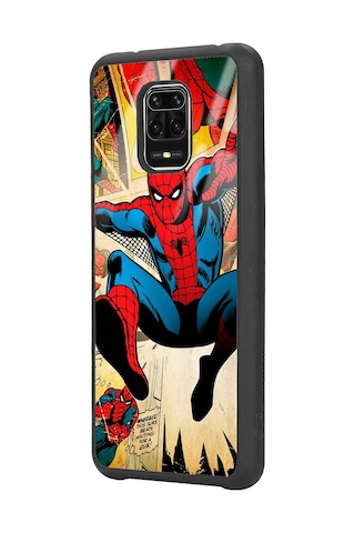 Xiaomi Redmi Note 9 Pro Spider-man Örümcek Adam Tasarımlı Glossy Telefon Kılıfı Siyah