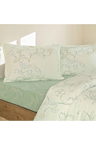 Linens Allday Verra Pamuk Saten Çift Kişilik Nevresim Takımı Beyaz Ekru