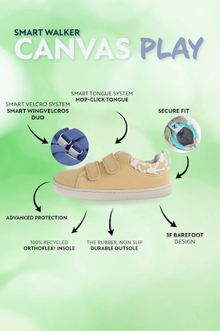 Smart Walker  Canvas Play Eco Sarı Barefoot Çocuk Ayakkabı