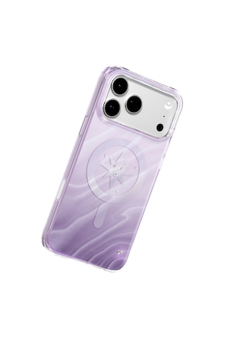 İphone 18 Pro Max Kılıf M-safeli Orjinal Swarovski Taşlı Zore Paris Rovix Sert Pc Kapak Açık Mor