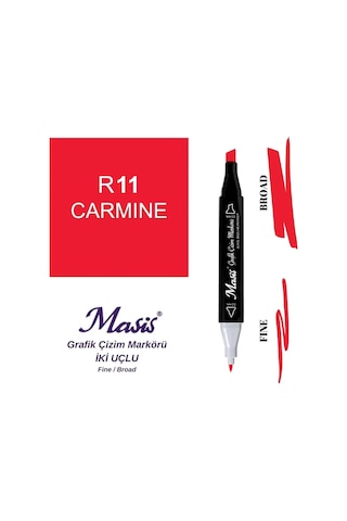 Çift Uçlu Marker Kalemi 11 Carmine
