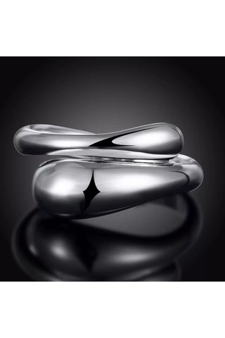 925 Ayar Gümüş Ayarlanabilir Su Damlası Yüzük