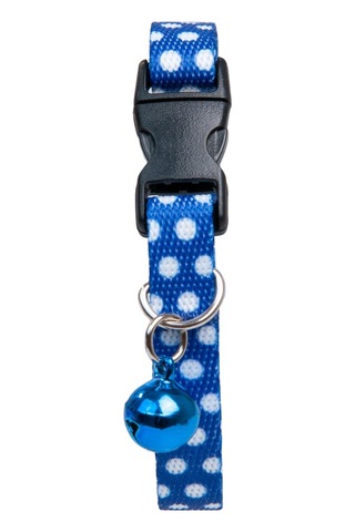 Desenli Zilli Ayarlanabilir Kedi Boyun Tasması 22-30 Cm Lacivert-18481