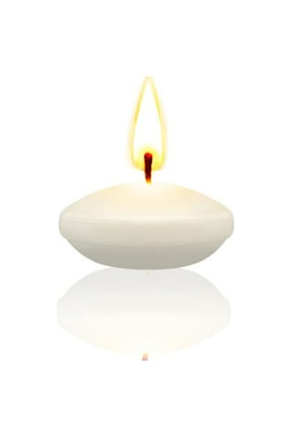 50 Li Paket Çap 3,5 Cm Beyaz Yüzen Mum Beyaz - Beyaz