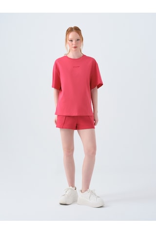Oversize Kadın Tshirt K.kol Kırmızı