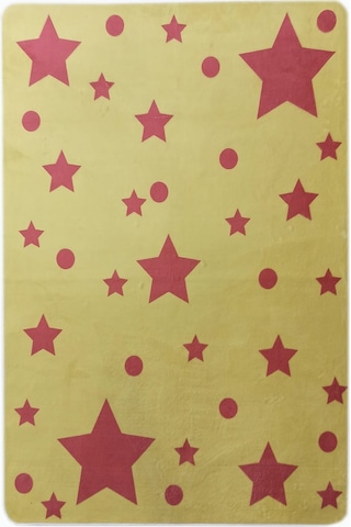 Çam Halı Kids Sarı Kırmızı Taraftar Yıldız Desenli Çocuk Odası Halısı - 120x180 Sarı